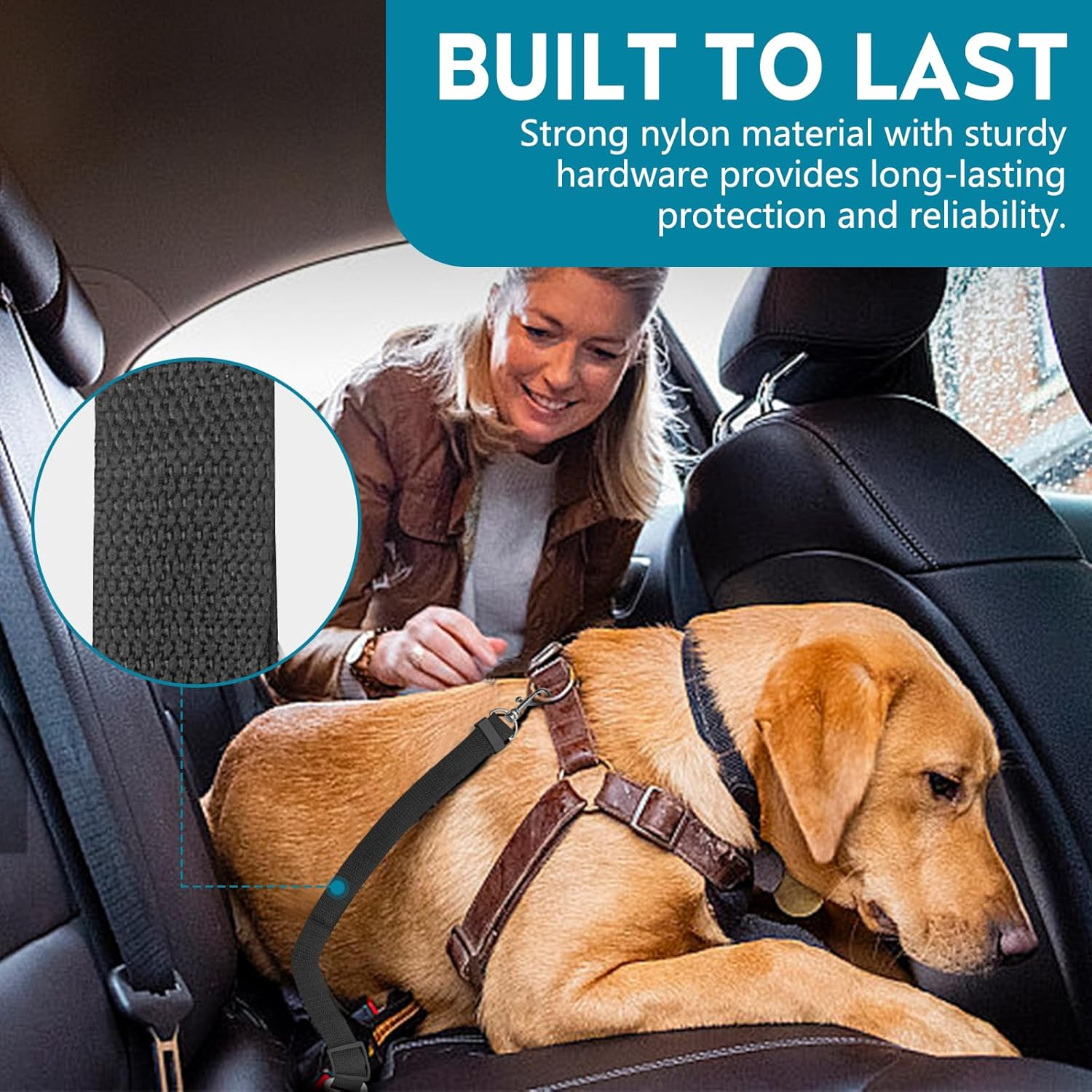 2 Pack Adjustable Dog Seat Belt for Car