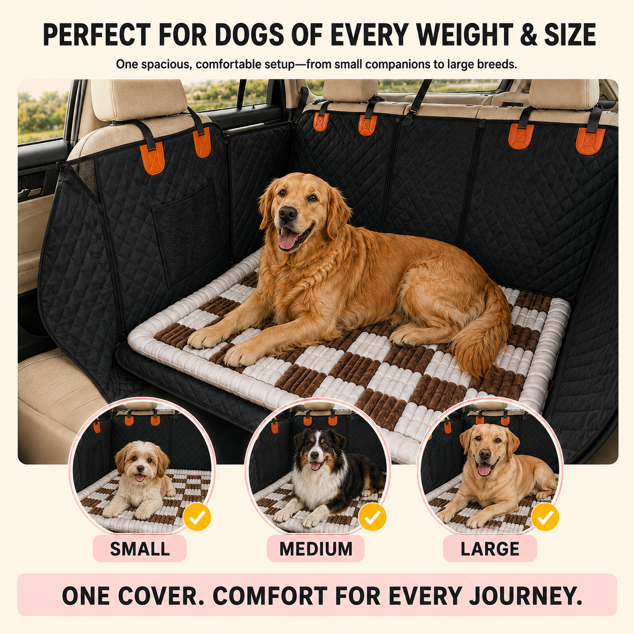 Hard Bottom Dog Back Seat Cover
