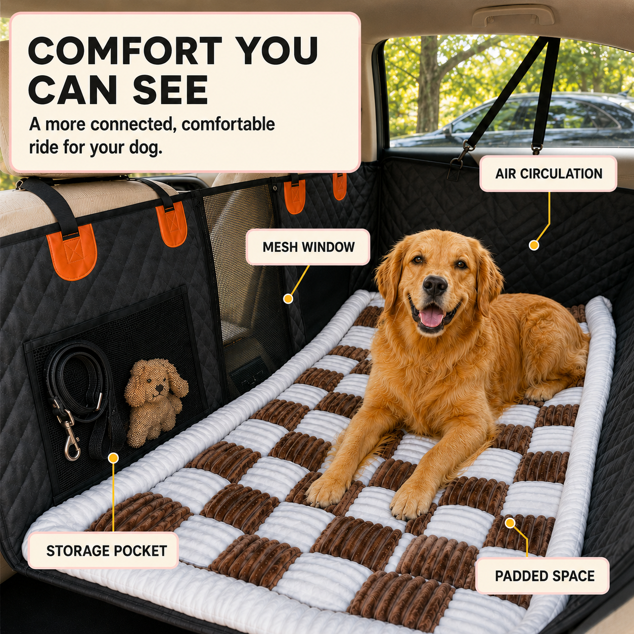 Hard Bottom Dog Back Seat Cover