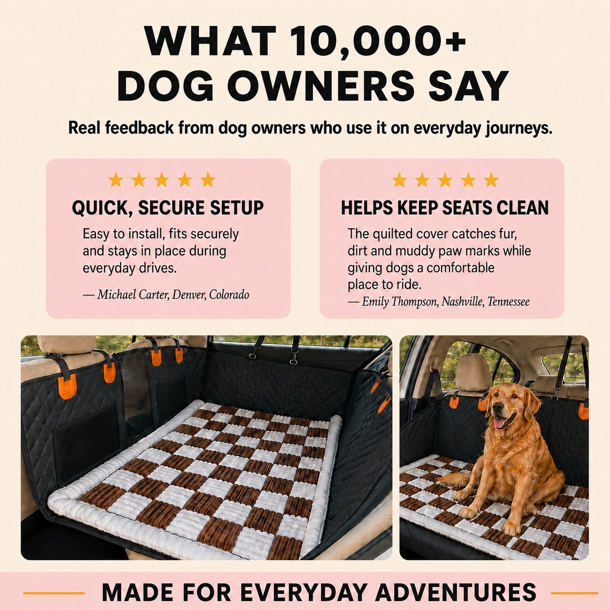 Hard Bottom Dog Back Seat Cover