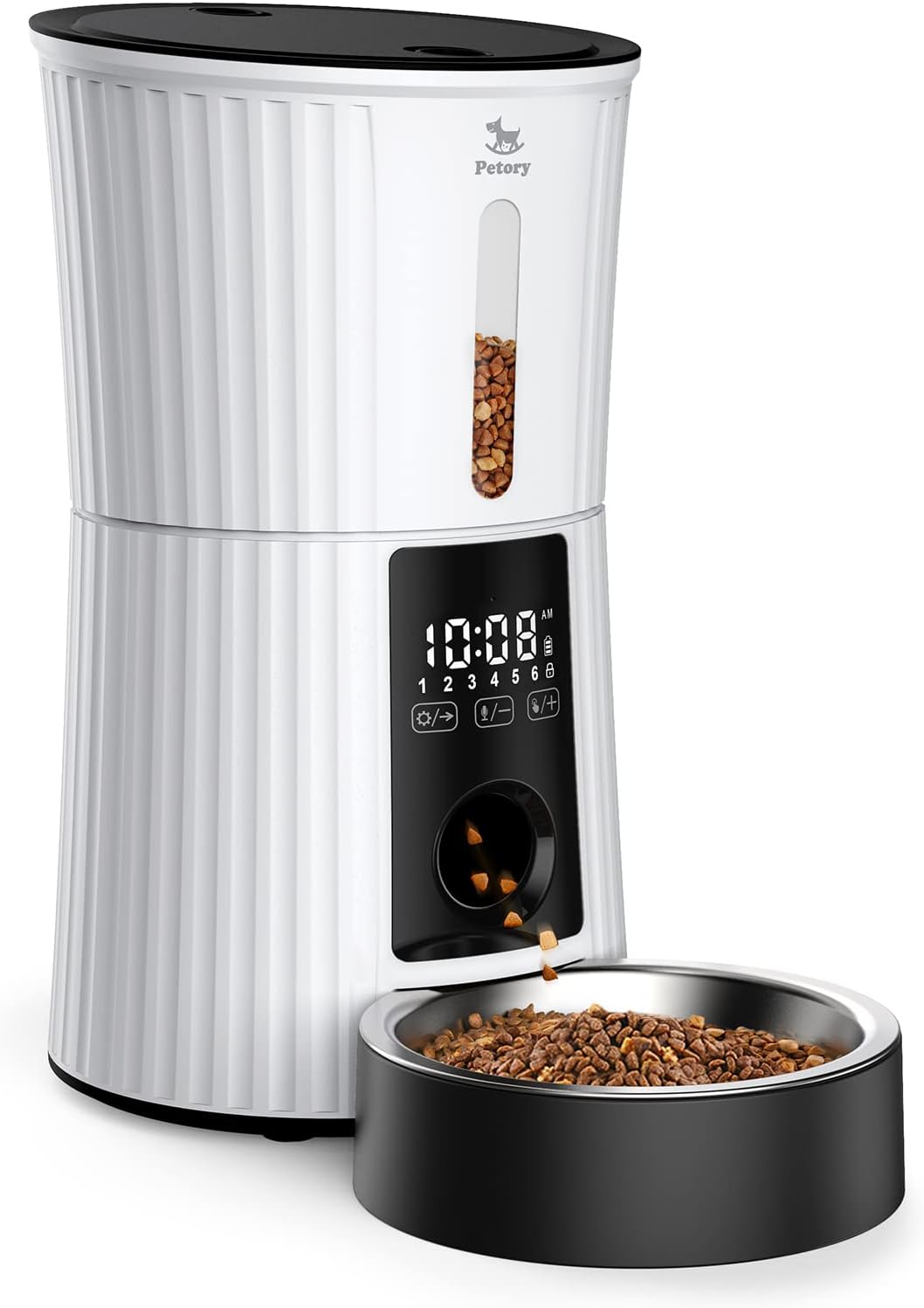 Petory Automatic Cat Feeder – 4L Timed Dispenser with Voice & Battery Backup